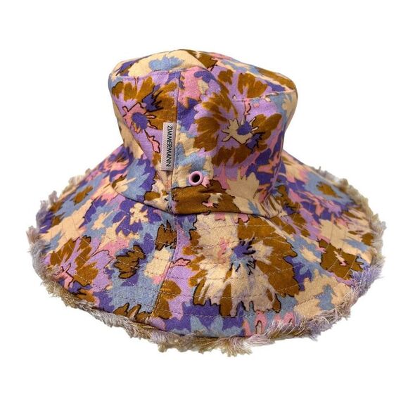 Zimmermann Floral Bucket Hat - Purple, Pink, and Brown - Picture 4 of 8